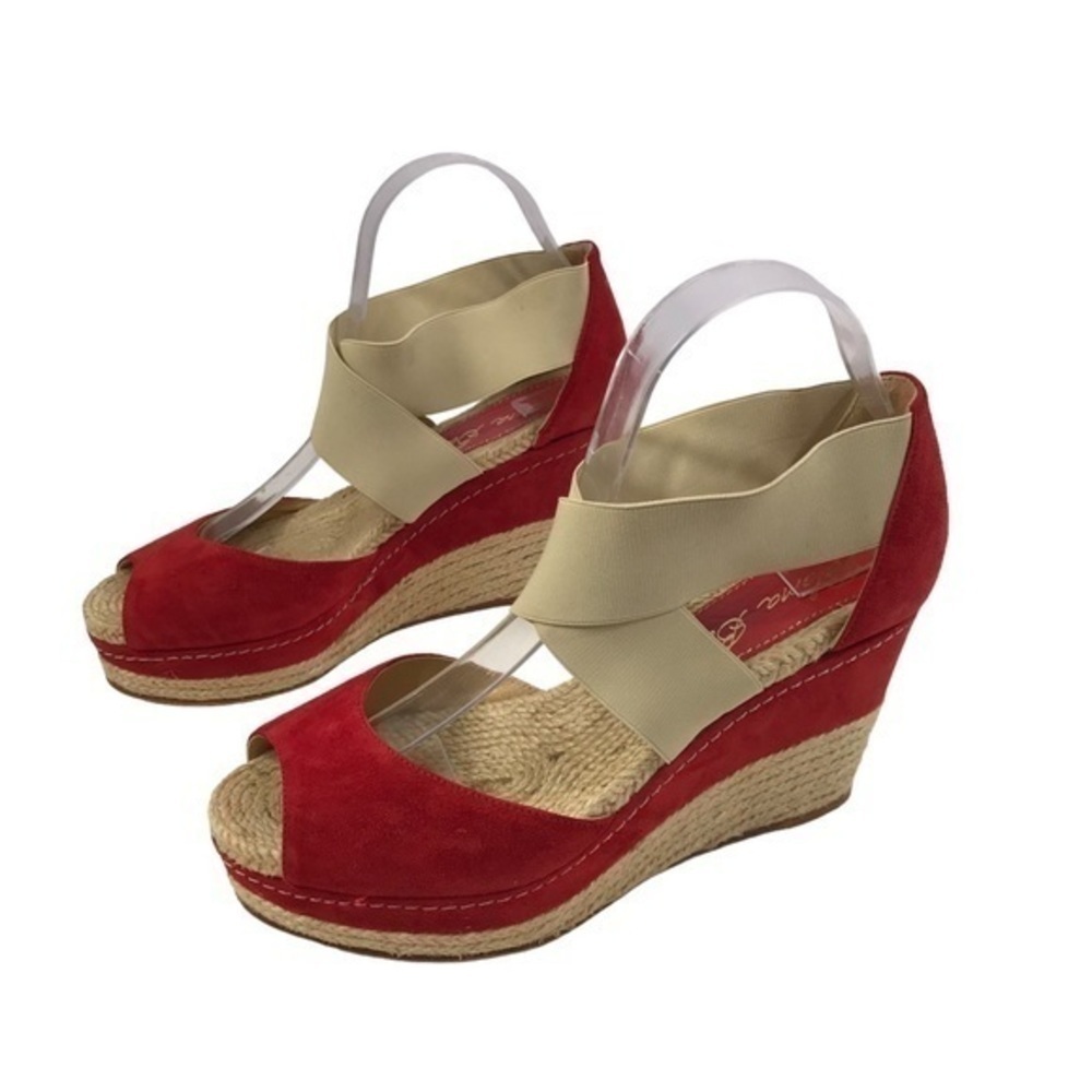 Paloma Barcelo red suede espadrilles wedge sandals size 10 women’s